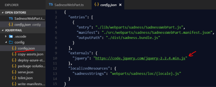 jquery config